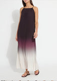 LORENA PLEATED CHIFFON MIDI DRESS